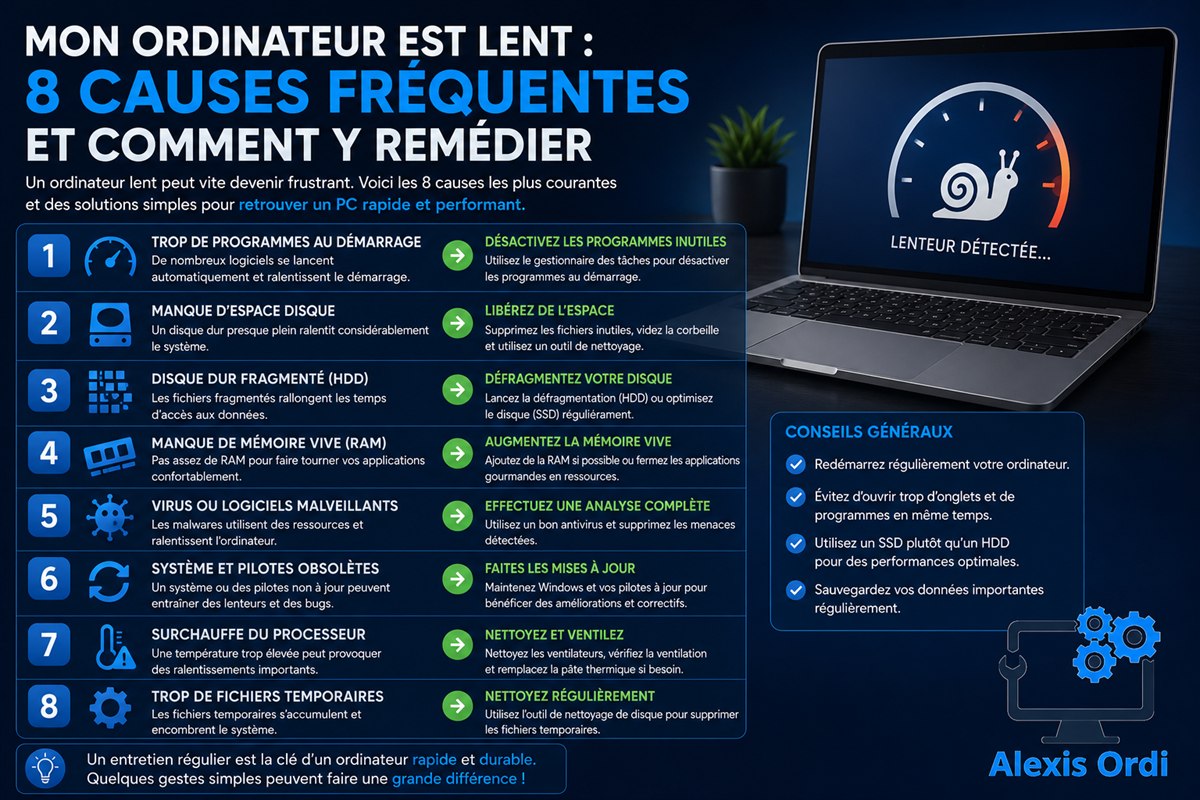 Mon ordinateur est lent : 8 causes fréquentes et comment y remédier